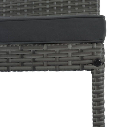 5-Piece Gray Wicker Outdoor Dining Set with Gray Cushions