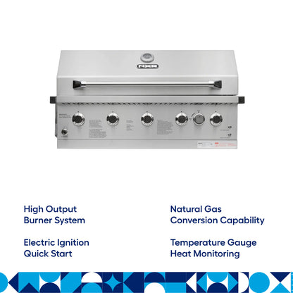 Ls Stainless Steel 37-In W 5 -Burner Gas Grill with Infrared Burner