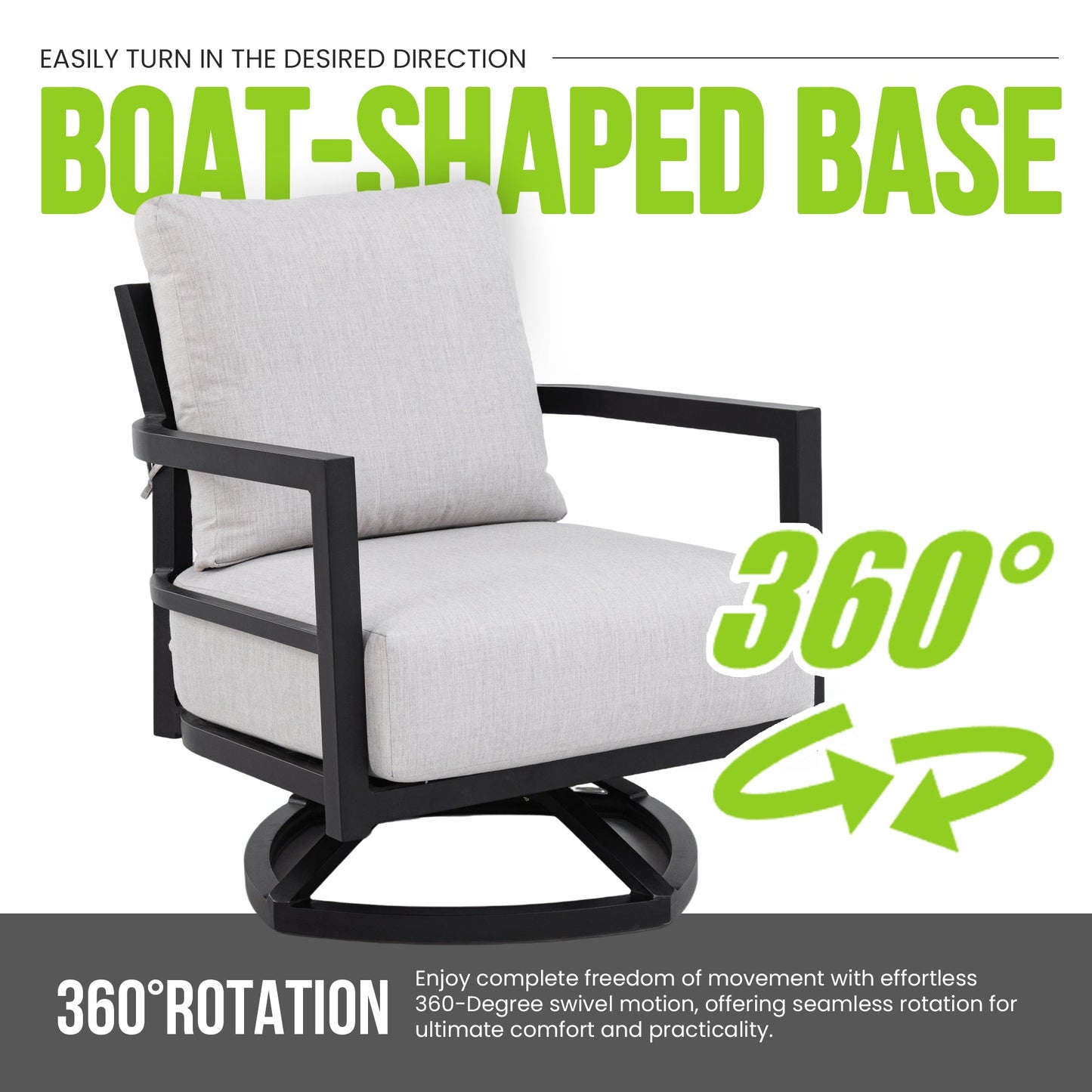 3PC Outdoor Aluminum Patio Furniture Set