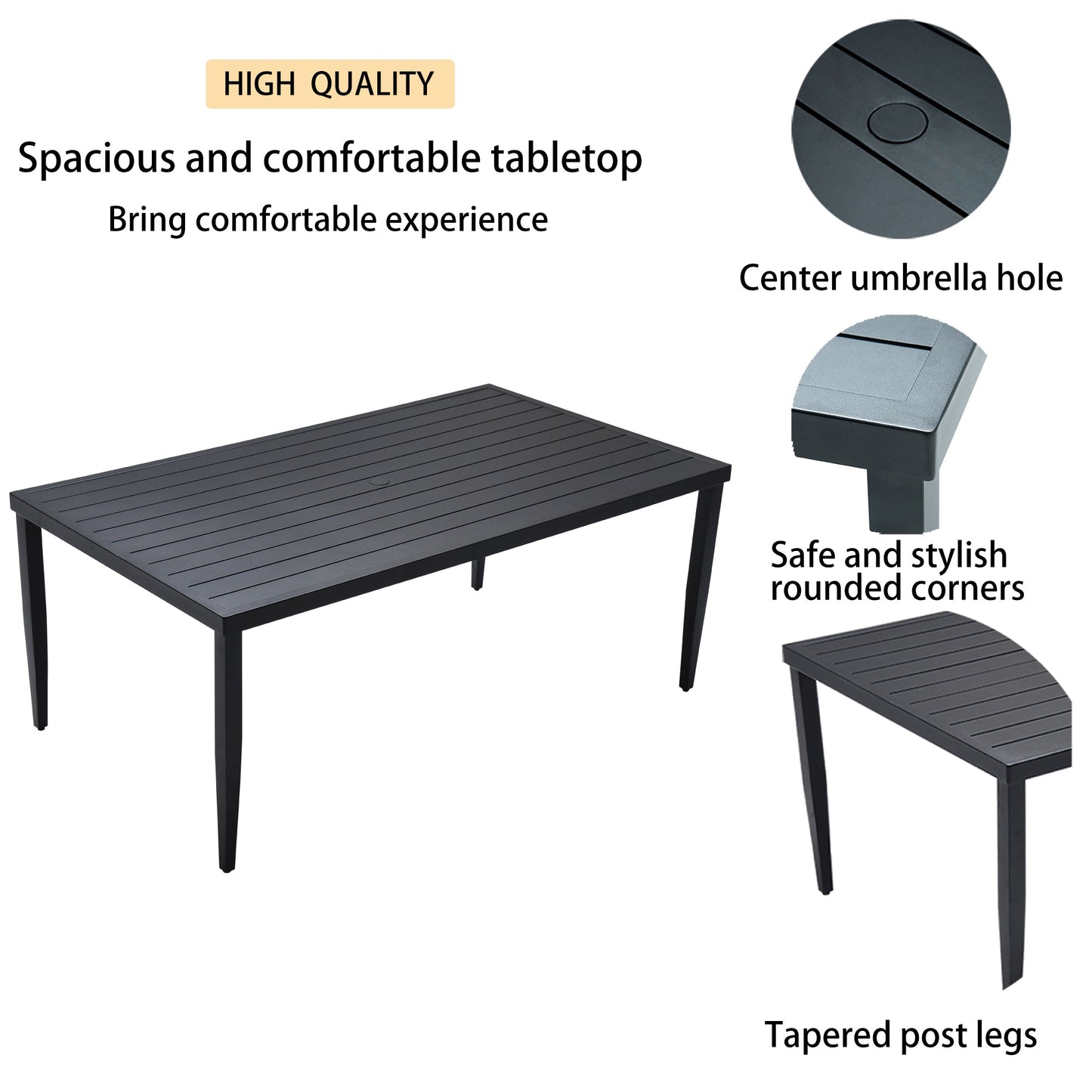 7-Piece Outdoor Patio Aluminum Furniture Dining Set
