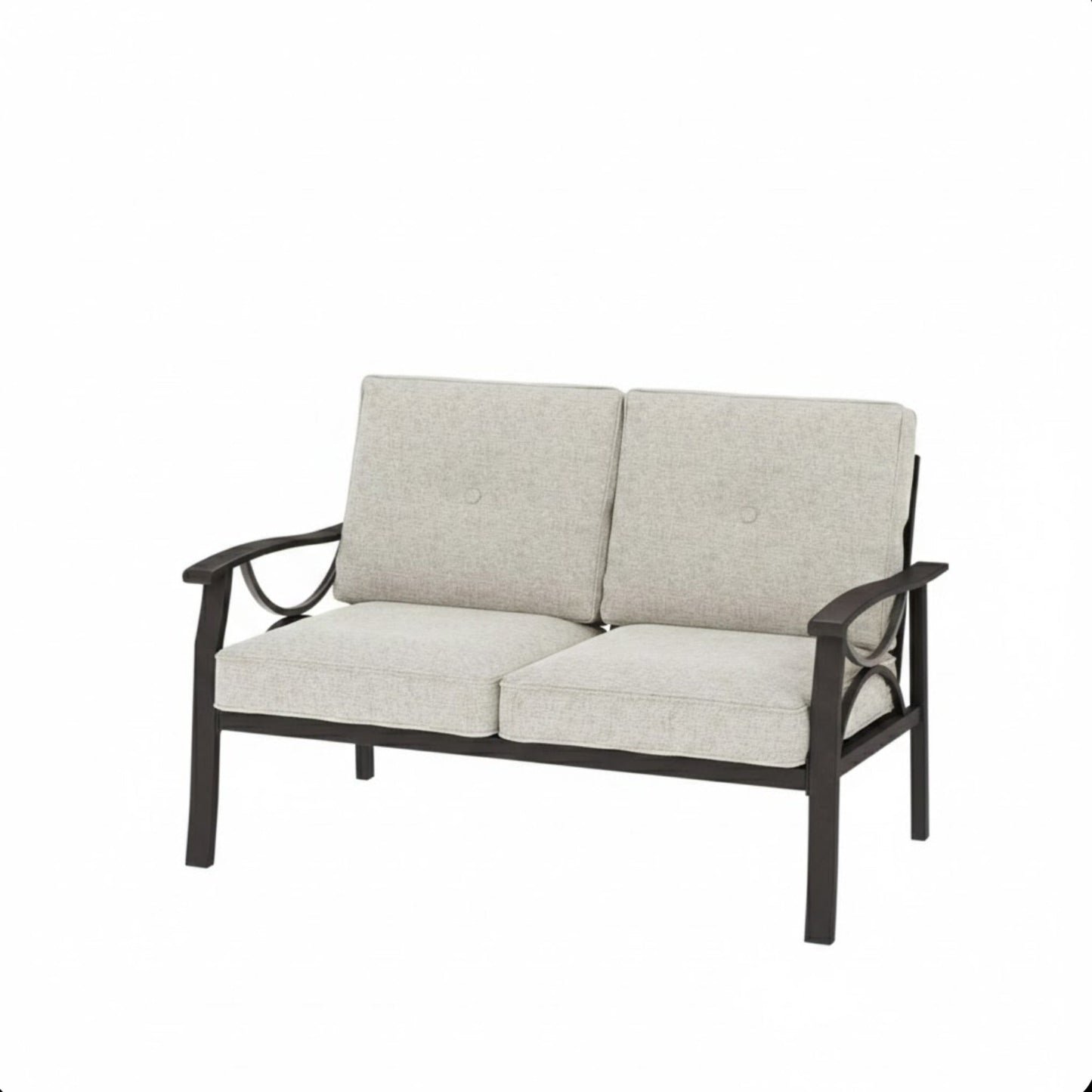 5-Piece Metal Patio Furniture Set, 7-Seat All-Weather Conversation Sofa