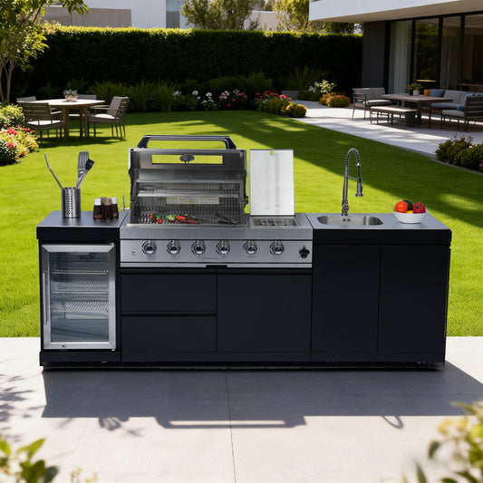 98-Inch 4-Burner Stainless Steel Outdoor Kitchen Grill