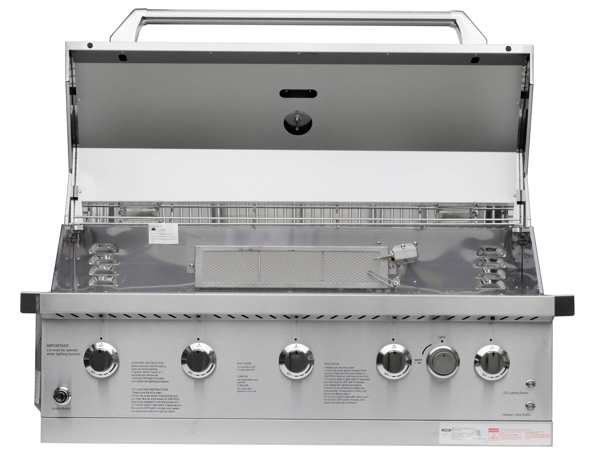 Ls Stainless Steel 37-In W 5 -Burner Gas Grill with Infrared Burner