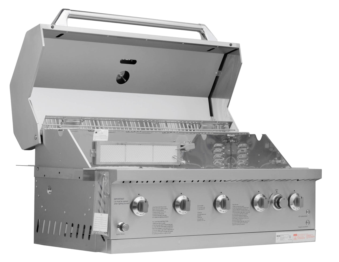 Ls Stainless Steel 37-In W 5 -Burner Gas Grill with Infrared Burner
