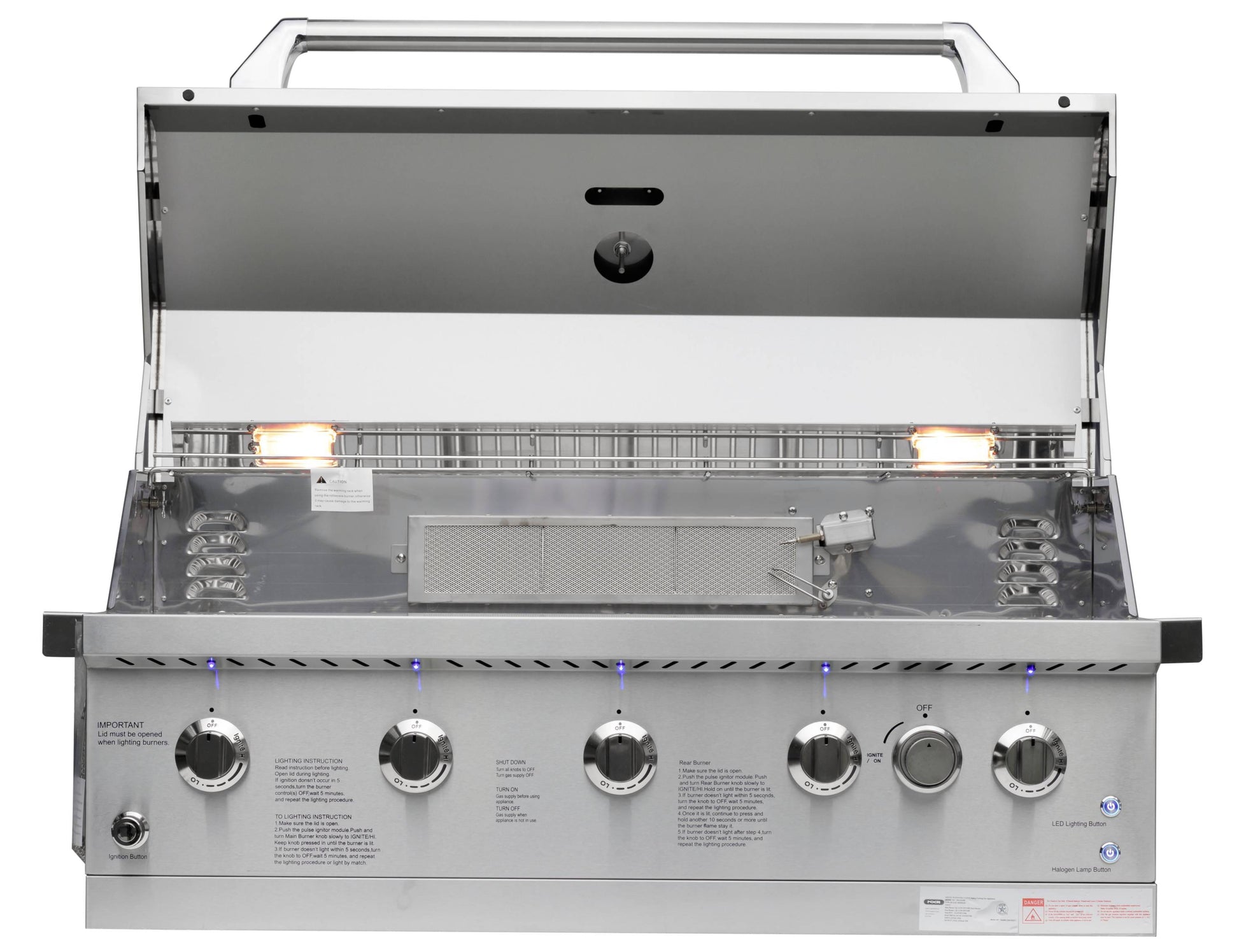 Ls Stainless Steel 37-In W 5 -Burner Gas Grill with Infrared Burner
