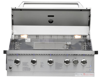 Ls Stainless Steel 37-In W 5 -Burner Gas Grill with Infrared Burner