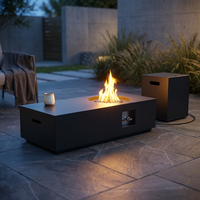 48 In, 50,000 BTU Black Coating Steel Outdoor Fire Table Propane Gas Fire Pit Table — Studio Shot