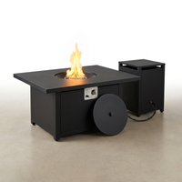 48 In, 50,000 BTU Black Coating Steel Outdoor Fire Table Propane Gas Fire Pit Table — Studio Shot