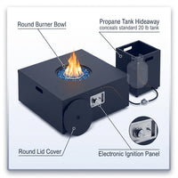 48 In, 50,000 BTU Black Coating Steel Outdoor Fire Table Propane Gas Fire Pit Table — How It Works