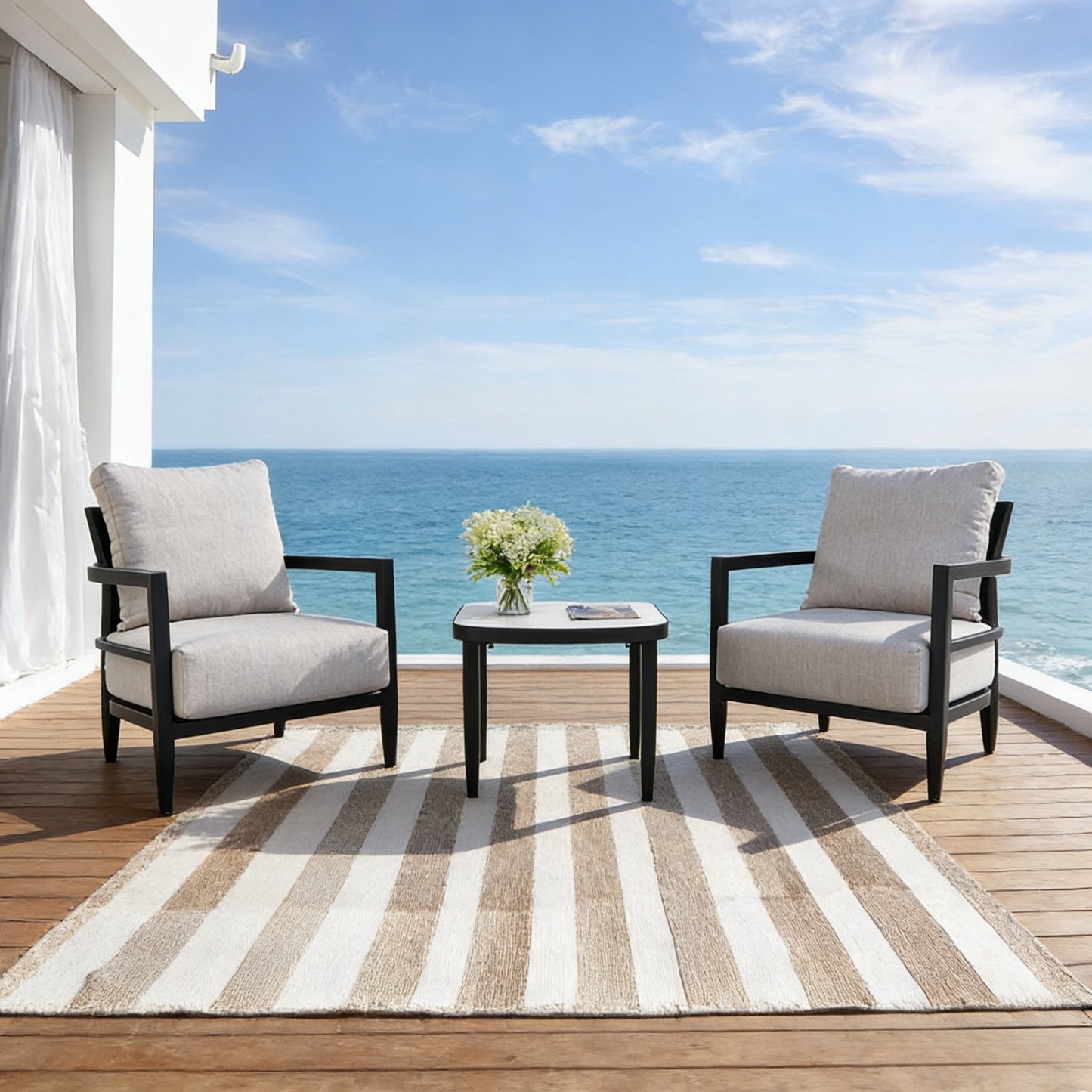 3PC Outdoor Aluminum Patio Furniture Set