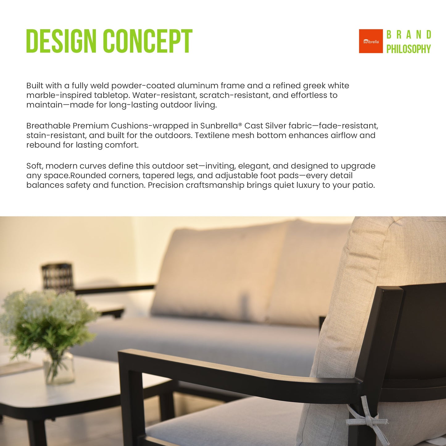 3PC Outdoor Aluminum Patio Furniture Set