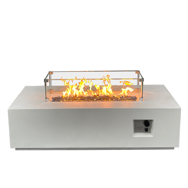 52-Inch GFRC Propane Fire Pit Table, Antique White