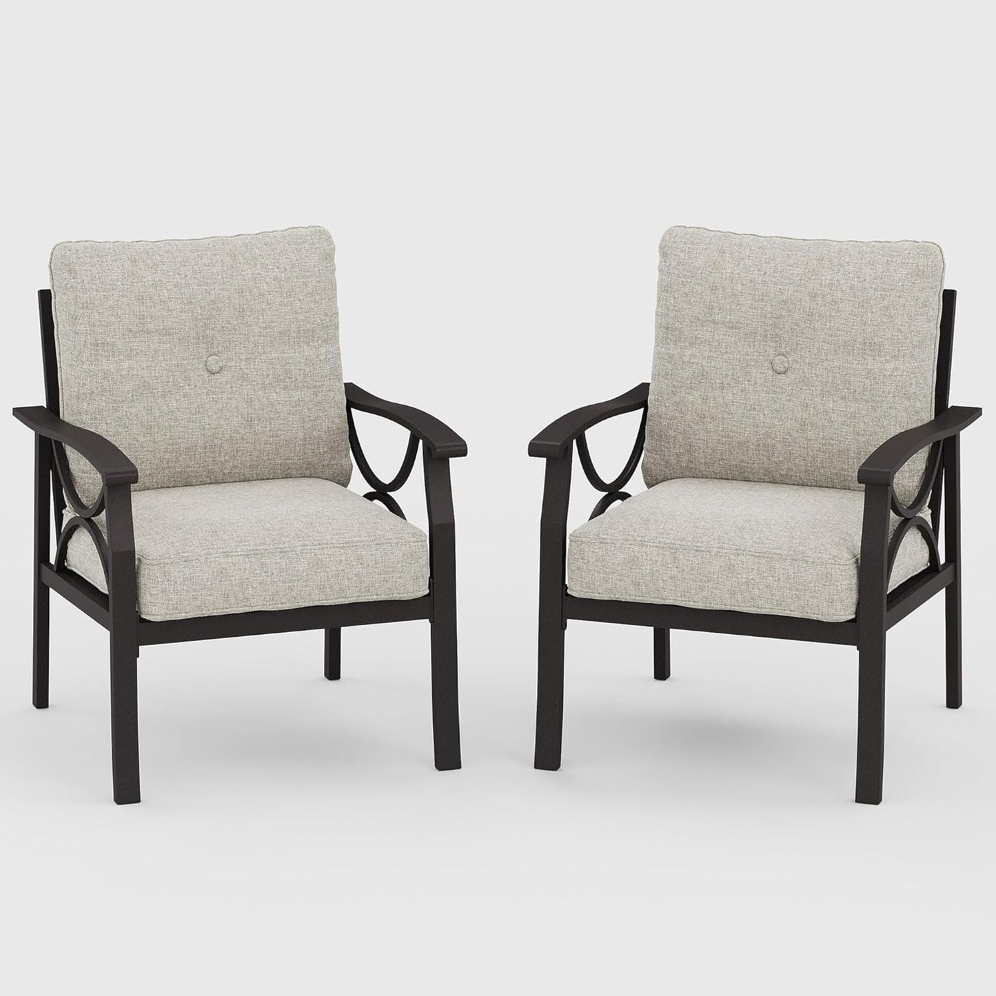 5-Piece Metal Patio Furniture Set, 7-Seat All-Weather Conversation Sofa