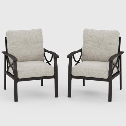 5-Piece Metal Patio Furniture Set, 7-Seat All-Weather Conversation Sofa