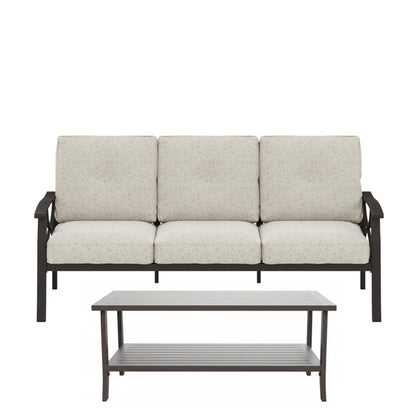 5-Piece Metal Patio Furniture Set, 7-Seat All-Weather Conversation Sofa