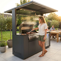 Customized Multi Functional Outdoor Kitchen BBQ Pod with Shelter Moisture Resistant Stainless Steel Outdoor Kitchen Patio Shed — Lifestyle