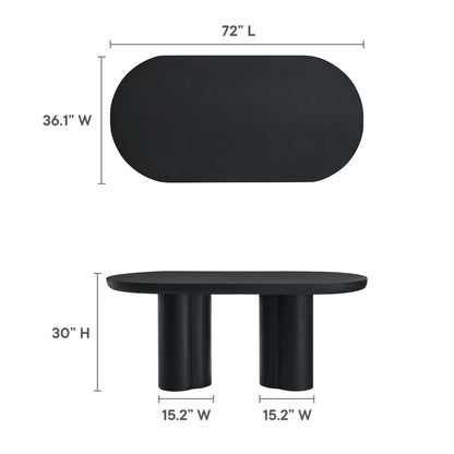 Caspian 72" Oval Concrete Dining Table by Modway