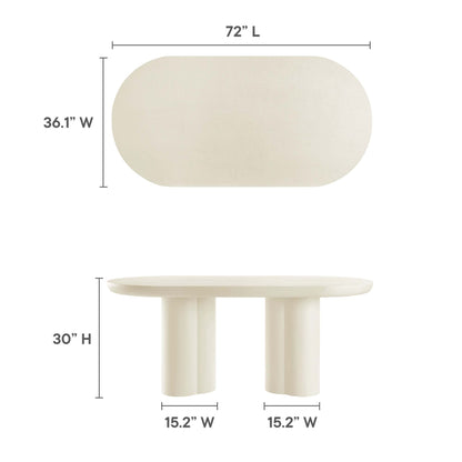 Caspian 72" Oval Concrete Dining Table by Modway