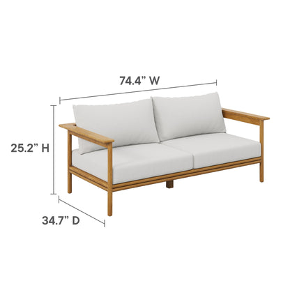 Wren Outdoor Patio Teak Wood Sofa by Modway