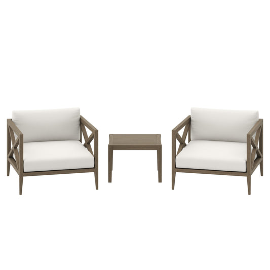 Northlake 3-Piece Outdoor Patio Teak Wood Furniture Set