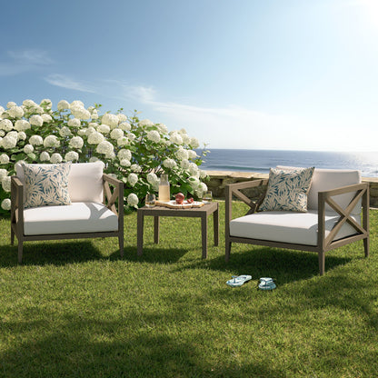 Northlake 3-Piece Outdoor Patio Teak Wood Furniture Set