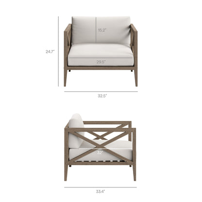 Northlake 3-Piece Outdoor Patio Teak Wood Furniture Set