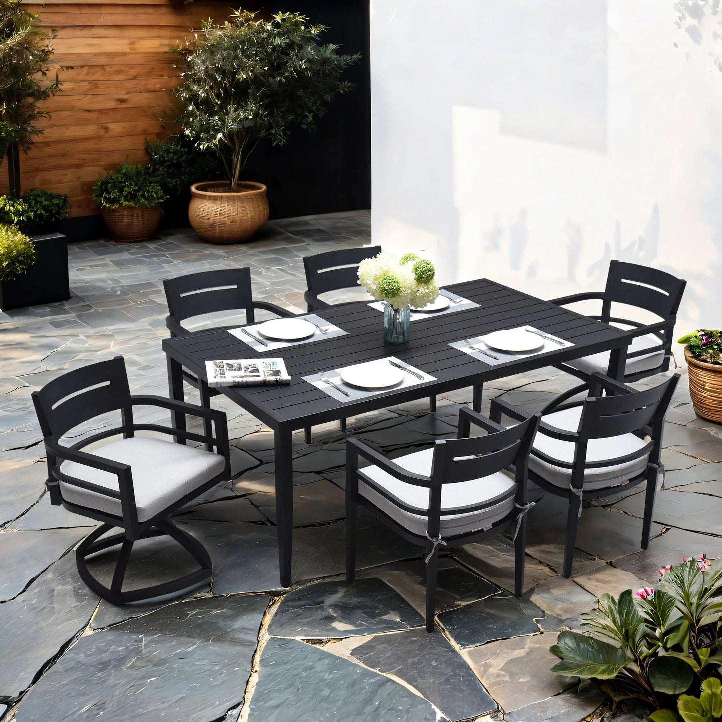 7-Piece Outdoor Patio Aluminum Furniture Dining Set